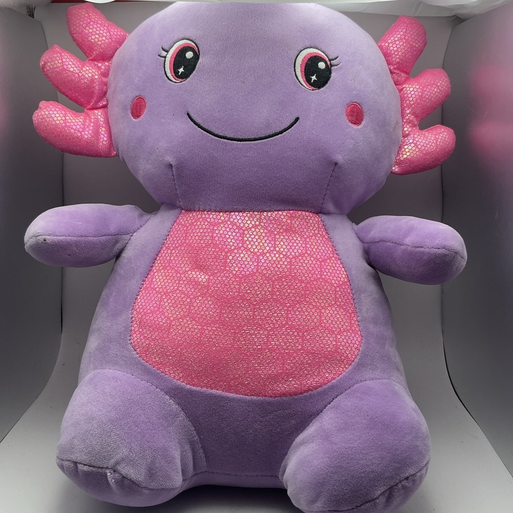 Greenbrier Purple Axoloti Plush 15" Stuffed Animal Pink Sparkle Scales Belly
